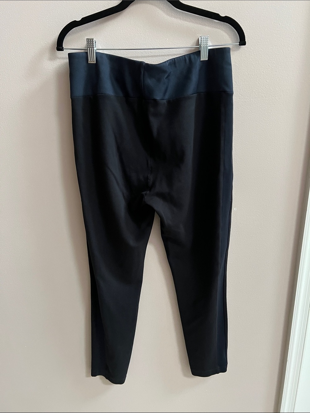 CAbi Black High-Waist Leggings/Tuxedo Pant  with Dark Charcoal Waistband 4323
